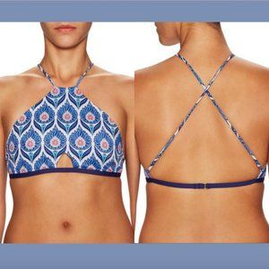 NEW Tavik Rylan High Neck Halter Bikini Top Blue
